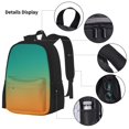 thumbnail image 3 of Easygdp Orange To Teal Gradient1 Mochila para Niños y Niñas con Set de Caja de Almuerzo y Estuche para Lápices 3 en 1, Mochila Escolar Estampada para Adolescentes, 3 of 7