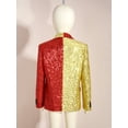 thumbnail image 4 of iEFiEL Kids Boys Shiny Sequins Suit Jacket Blazer One Button Gentleman Formal Tuxedo Coat Outerwear Gold&Red 12, 4 of 7