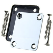 Neck Plate for ST / SQ / Style Electric Guitar Bass, with Crews, Chrome,