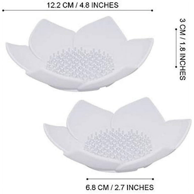 Lotus Shower Steamer Tray, Silicone Soap Dish, 2 Pack Lotus Flower Shape  Shower Steamer Tray Small Self Draining Bar Soap Holder for Kitchen  Bathroom