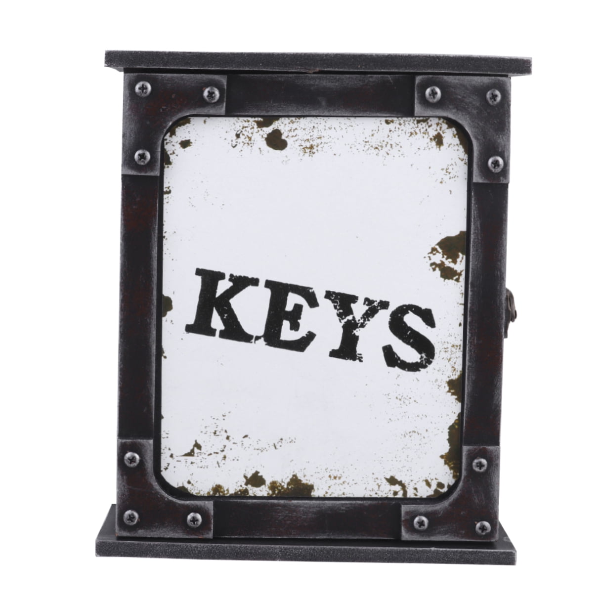 Masteelf Wall Mounted Wooden Key Holder Box with Distressed European Finish, White Hanging Organizer for Keys and Small Items, 1 Set