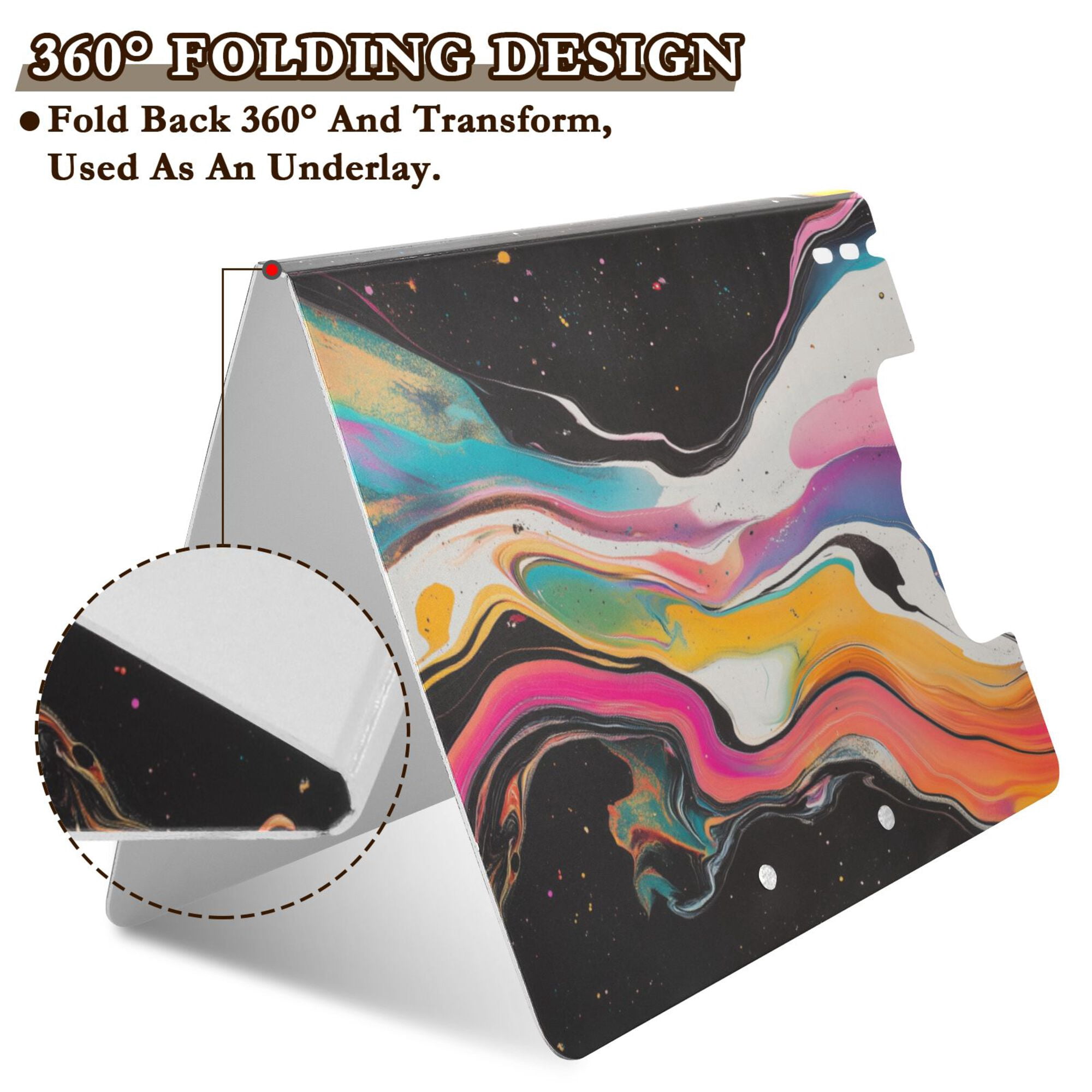 FORMRS A4 Clipboard Folder with Pen Holder Horizontal Foldable School Office Binder, Colorful Black