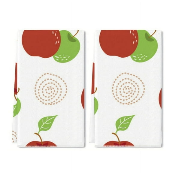 Eveokoki Fruit Kitchen Towels Dish Towels, 16 x 24 Inch Apple Ultra Absorbent Drying Cloth Tea Towels for Cooking Baking Set of 2