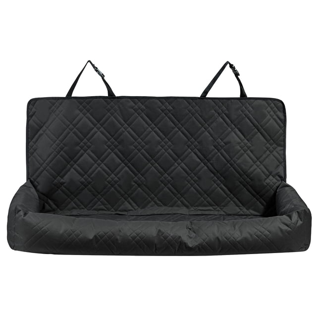 KFFKFF Pet Booster Seat for Vehicles, Water-Resistant Car Seat for Dogs, Includes Safety Tether, Made with PP Cotton, Suitable for Medium & Large Dogs up to 100 lbs, Color: Black