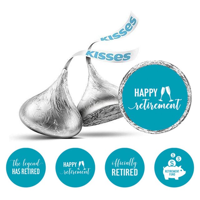 Darling Souvenir 190 Pcs Retirement Party Favor Stickers chocolate Candy Labels-Turquoise Blue
