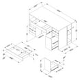 thumbnail image 4 of Table de travail, fini Blanc solide, collection Crea de Meubles South Shore, 4 of 15