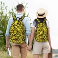 thumbnail image 4 of Disketp Yellow Butterflies print Canvas Backpack Lightweight Travel Daypack Student Rucksack Laptop Backpack-, 4 of 5
