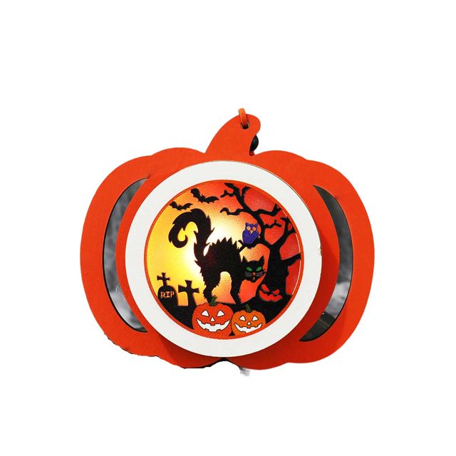 Bewildely Luces de calabaza Lámpara brillante liviana de Esqueleto Suministros de Halloween ajustables Lámparas que funcionan con con Kits de decoración para fiestas Gato Bewildely HA068174-01