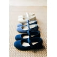 thumbnail image 5 of Childrenchic Mary Jane Flats with Hook and Loop Straps – Girls' Shoes for School, Weddings and Casual Wear (Canvas - Blue Indigo, 25 M EU/8.5 M US Toddler), 5 of 6