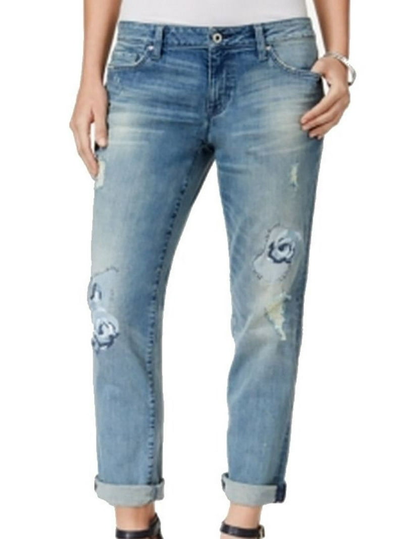 New 6727-2 Tommy Hilfiger NEW Blue Size Embroidered Boyfriend Jeans $89.50 - Walmart.com
