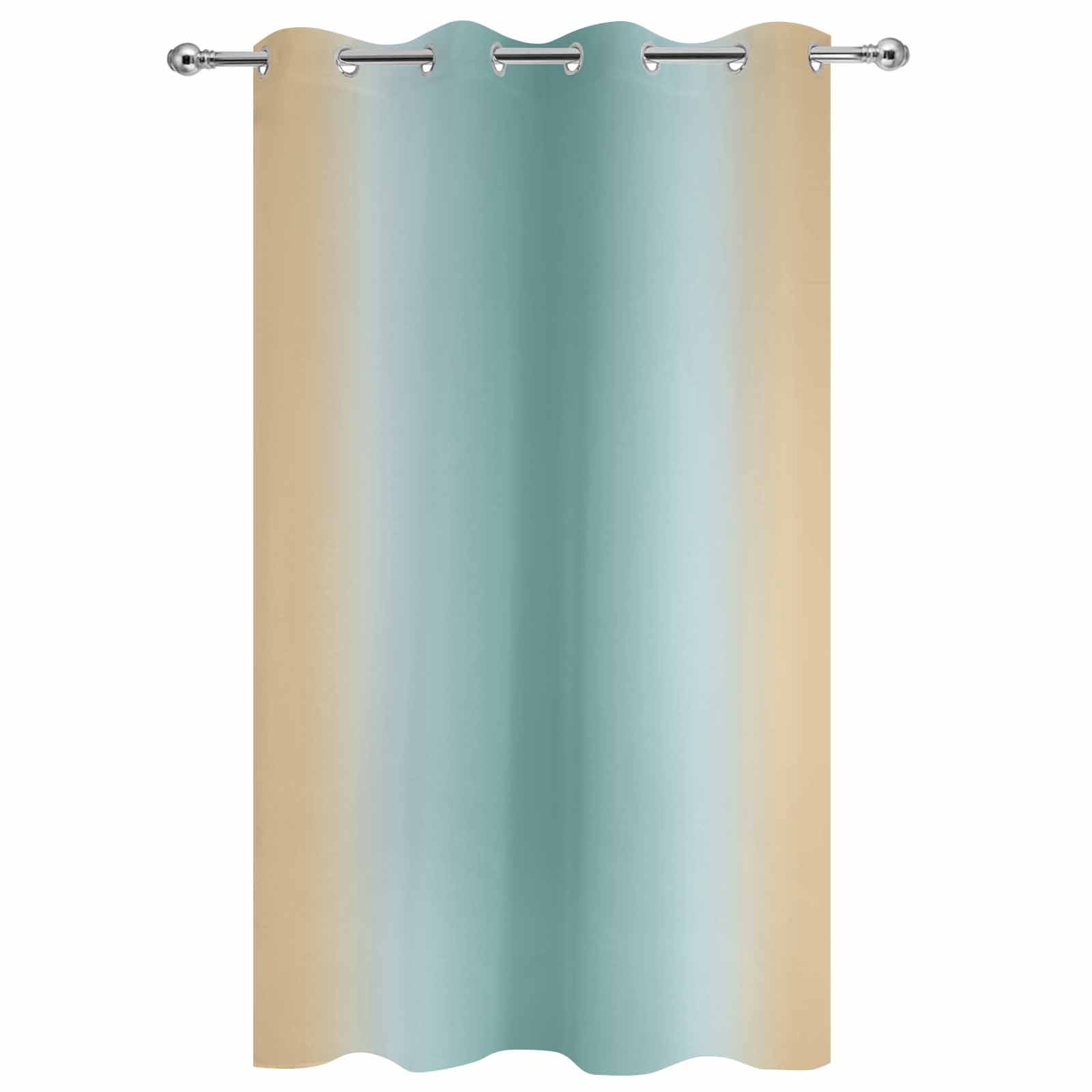 1 Panel Outdoor Curtains for Patio Waterproof 54"x95" Teal Yellow Ombre Weatherproof Privacy Outsides Curtains, Farmhouse Modern Gradient Art Grommet Thermal Drapes for Cabana Porch Pergola