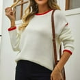 thumbnail image 6 of Giftesty Sweaters for Women Plus Size Women's Casual Fashion Color Contrast Knitted Pullover Long Sleeve Round-Neck Sweater, 6 of 8