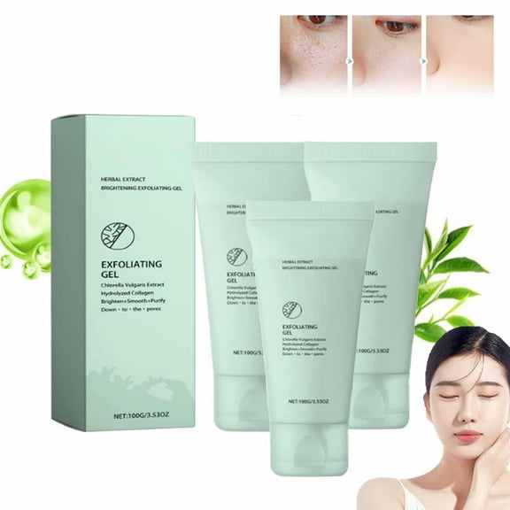 Exfoliating Gel, Peeling Gel, Purifying Exfoliating Gel, Deep Cleansing Exfoliating Face Scrubber Gel（3Pcs）