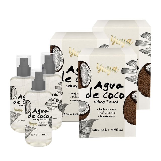 Pack 3 Agua de Coco Yuya hidratante Enriquecido con Aloe Vera y Ginseng 110 ml