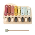 thumbnail image 1 of Xilófono de madera para niños, instrumento de percusión Glockenspiel de 8 teclas con mazo para guardería, preescolar, sala de juegos, niños y niñas., 1 of 9