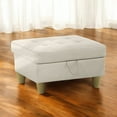 thumbnail image 5 of 34" Wide Faux Leather Vegan Leather Rectangle Tufted Hinged Flip-Top Storage Ottoman, Ottoman Bench, 5 of 6