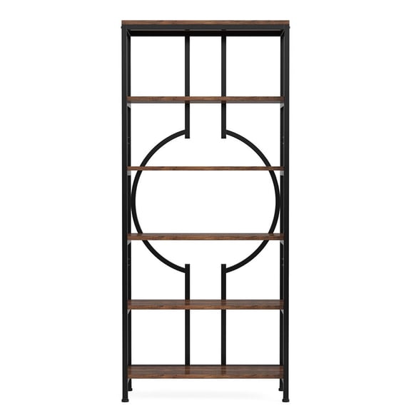 Topcobe 6-Tier Bookshelf, 70.9" Industrial Bookcase Display Shelf, Book Shelf, Shelves for Bedroom Living Room