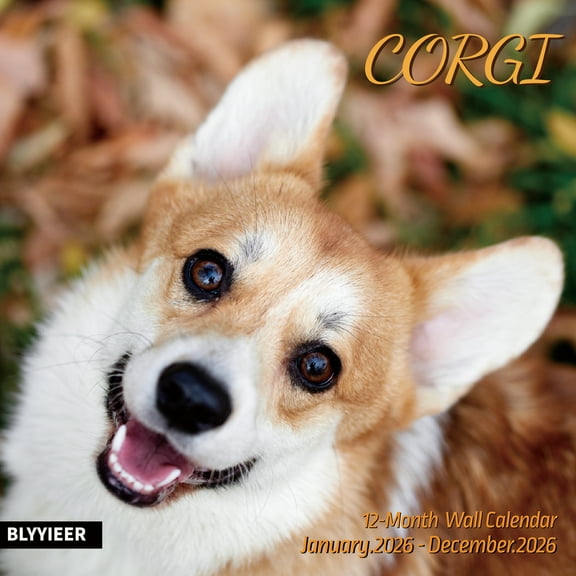 2025-2026 Wall Calendar,Corgi Wall Calendar, 12" x 24" Open,Family Planner Calendar Organizer with Corgi Images, for Dogs Lovers