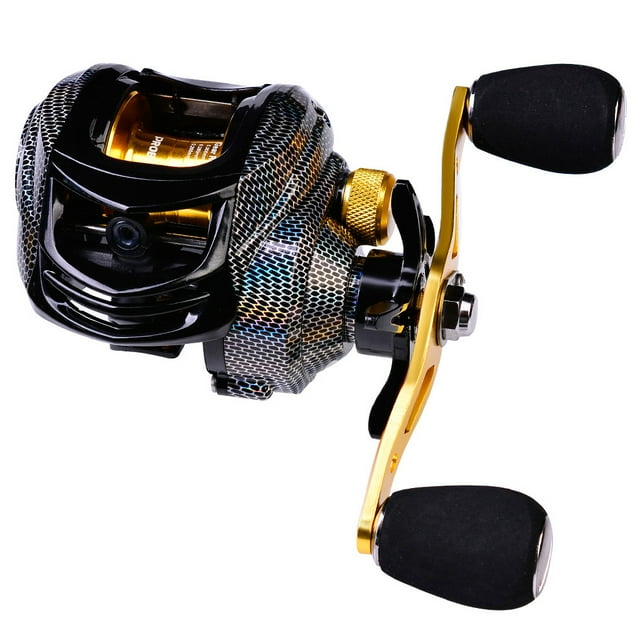 Naiovety Carrete de baitcasting 7.2: 1 Carretes de pesca de eje de acero inoxidable de liberación rápida Pescar Tipo 2 Izquierda