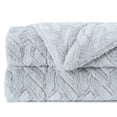 thumbnail image 3 of Chanasya Fuzzy Soft Cloud Textured Embossed Faux Fur Throw Blanket - Plush Sherpa Solid Cozy Blanket for Bed Sofa Chair Couch Cover Living Bed Room (50x65 Inches) Silver Blanket, 3 of 3