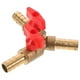 thumbnail image 1 of Válvula de tres vías en forma de Y Interruptor de distribución de tubería de gas Apagado Válvula de bola Conexión de manguera Barb T Abrazadera de gas combustible Tee (Cobre 10 mm Dorado Rojo), 1 of 3