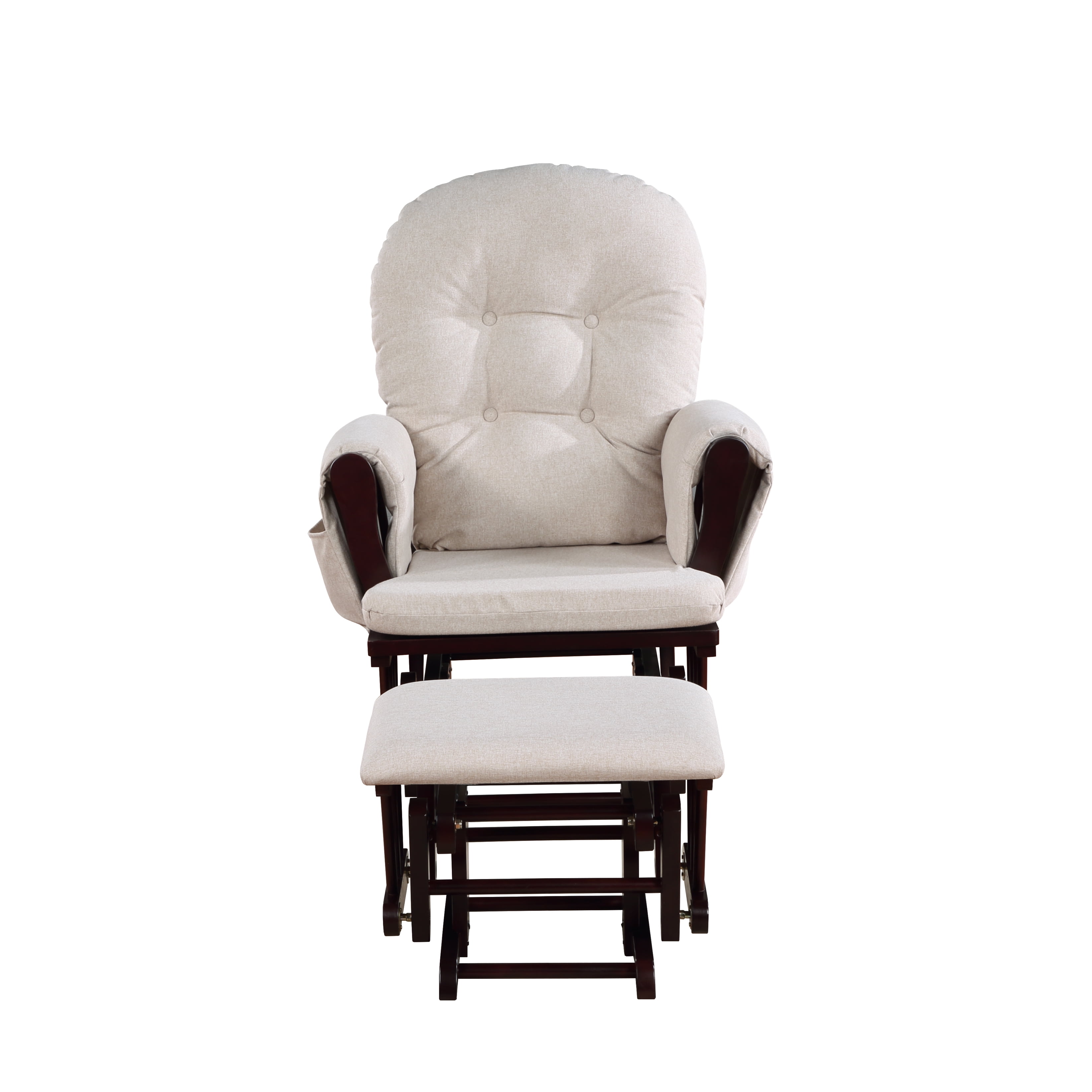 Suite Bebe Mason Glider & Ottoman, Espresso Finish with Latte Cushions