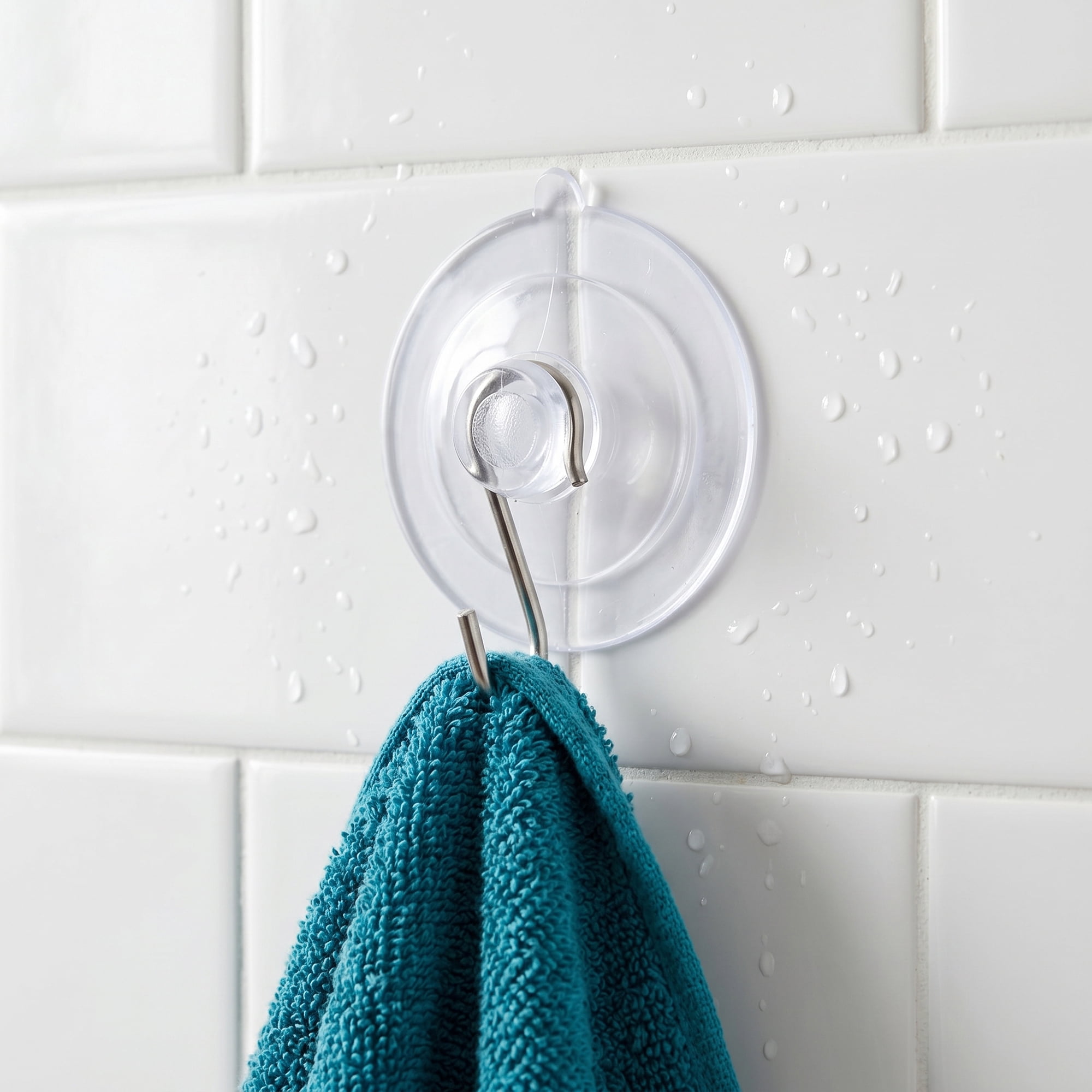 Unique Bargains 8Pcs Suction Cup Hooks for Shower Wall Hooks Transparent 1.8inch