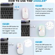 Bluetooth LED 2.4G Wireless Mouse Luminous Slim Design for Laptop - Space Silver