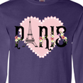 thumbnail image 4 of Inktastic Paris Pink Heart Eiffel Tower with Flowers Long Sleeve T-Shirt, 4 of 5