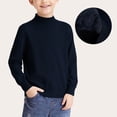 thumbnail image 1 of Suéter de cuello redondo para niños y niñas, cálido, de otoño e invierno, de punto con cuello semialto y forro polar, versátil, para niños., 1 of 7