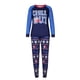 thumbnail image 3 of Pantalones De Camisa De Otoño Conjunto de pijama familiar de 2 piezas con cuello redondo estampado azul para padres e hijos traje diario Ygjytge Mamá Azul S para Mujer, 3 of 8