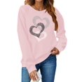 thumbnail image 1 of Sudadera CAZYCHILD rosa para mujer con estampado de corazones para el Día de San Valentín, 1 of 5