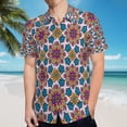 thumbnail image 5 of High Quality Hawaiian Shirts for Men Short Sleeve Aloha Beach Shirt Floral Summer Casual Button Down Shirts Blouses JGLE3L, 5 of 7