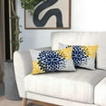 thumbnail image 6 of Navy Blue Yellow Pillow Covers 12x20 in Yellow Gray Dahlia Floral Geometric Pillow Cases Set of 2 Elegant Flower Lumbar Throw Pillows Spring Summer Home Decor for Couch Room Bed Cushion Outdoor, 6 of 6