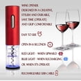 thumbnail image 5 of Moss & Stone Electric Wine Opener Set, Corkscrew Remover With USB Charging, Wine Bottle Opener with Wine Pourer, Foil Cutter & Vacuum Stopper, Automatic Wine Opener For Wine Lovers (Red), 5 of 7