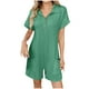 thumbnail image 1 of Sudaderas para Mujeres con Mangas Cuello Girado Abajo Manga Corta Botón Delantero, Bolsillos Sólidos Romper Corto, 1 of 1
