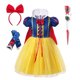 thumbnail image 3 of Vestido de princesa Blancanieves de Disney para niñas, manga abullonada con capa, disfraz de Halloween, Carnaval, fiesta, vestidos de cumpleaños para niños, 3 of 5