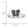 thumbnail image 4 of 925 Sterling Silver Stackable Expressions Marcasite Butterfly Ring Size: 8; for Adults and Teens; for Women and Men, 4 of 4