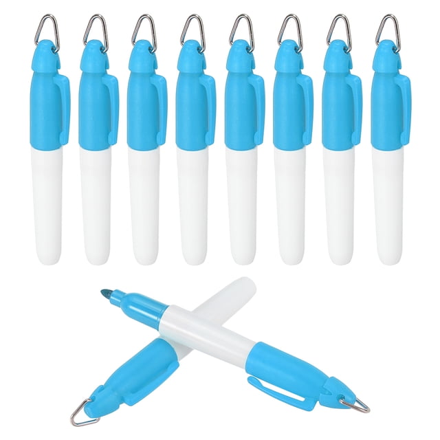 Marcadores permanentes mini Uxcell con clips, bolígrafos marcadores de pelotas de golf, bolígrafos de tinta, color azul claro