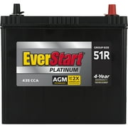 EverStart Platinum AGM Automotive Battery, Group Size 51R, 12 V, 435 CCA