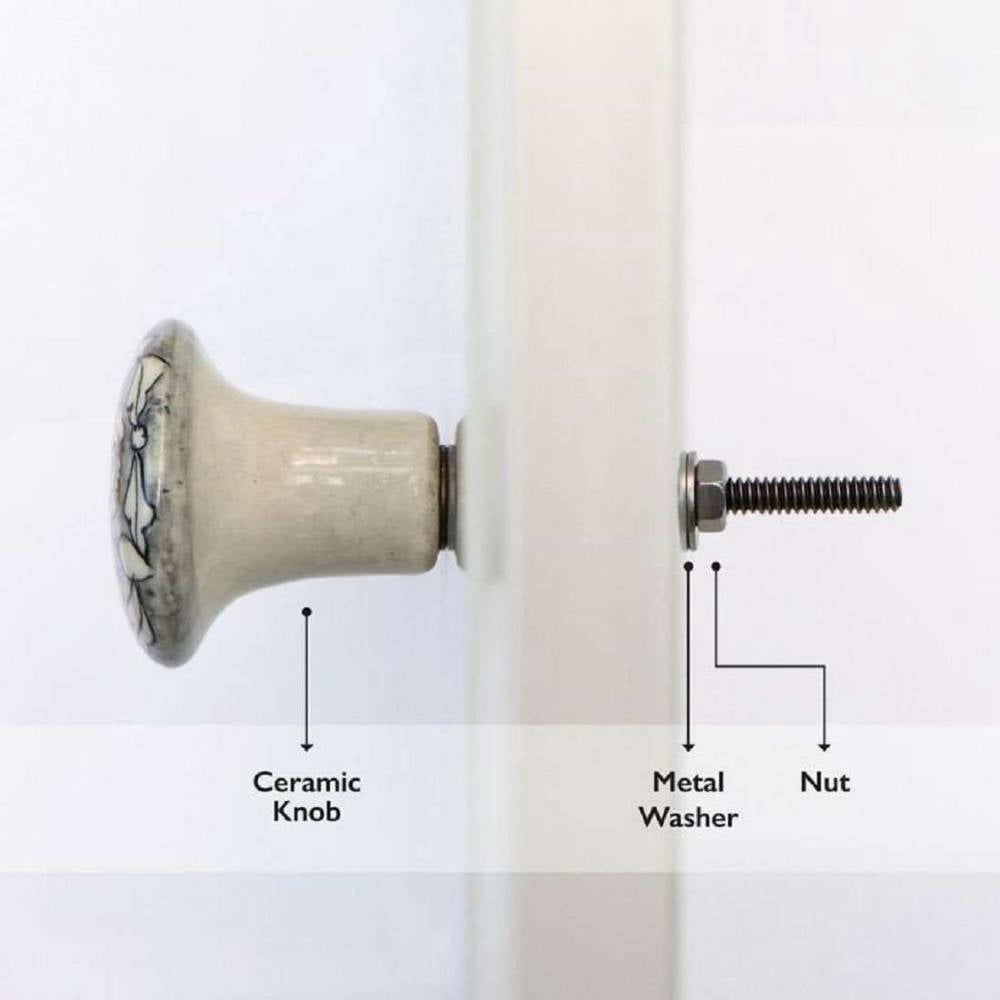 Set of Six Barson Ceramic Cabinet Knobs by Trinca Ferro
