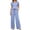 *Blue, variant on VBVC Women's Collared V-Neck 2 Piece Lounge Set, Casual Summer Tracksuit Outfit with Drawstring Wide Leg Pants and Pockets,Army Green,S-2XL