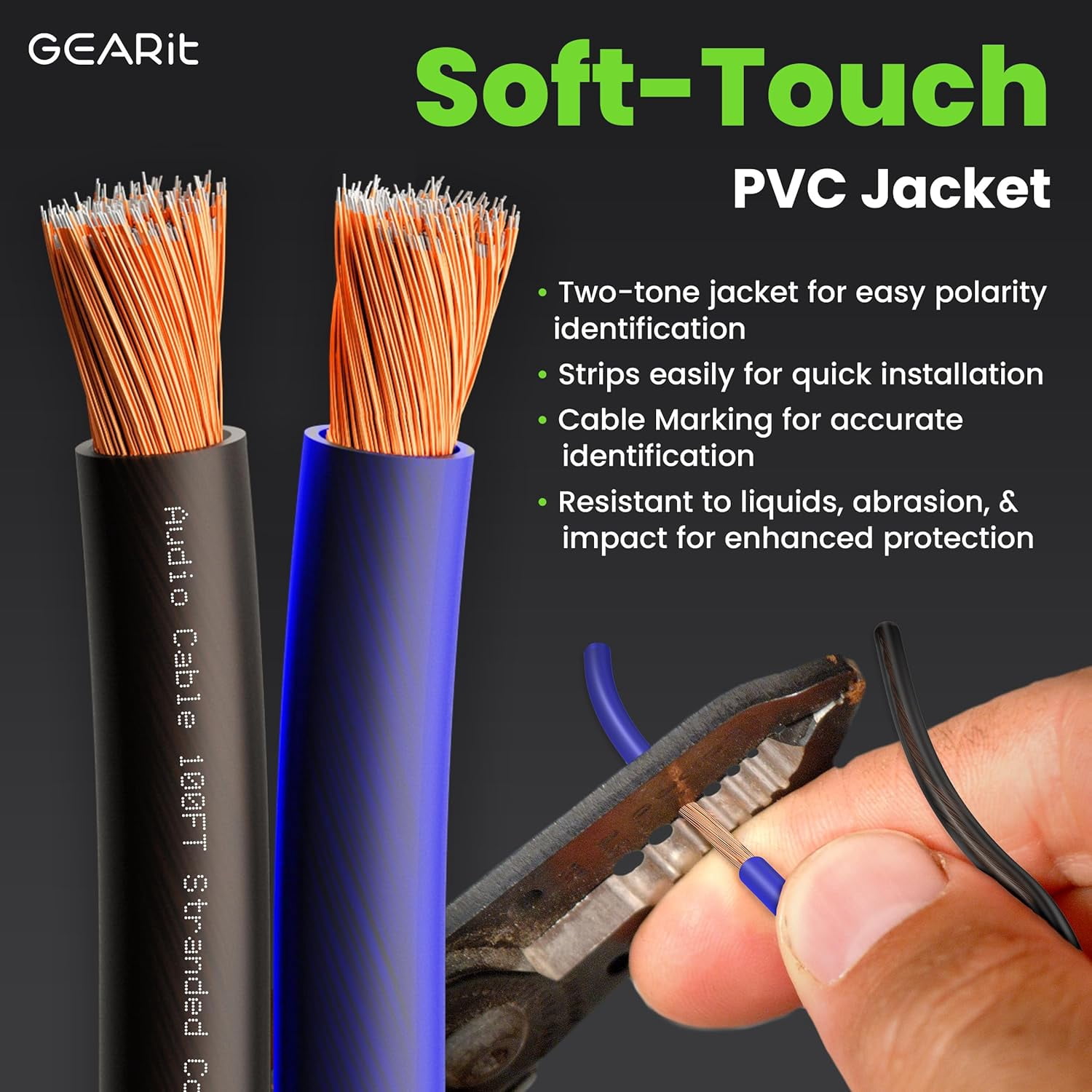 GearIT Pro Series 14 AWG Speaker Wire, Great Use for Home Theater and Car Audio, Black/Blue, 100 Feet / 30 Meters