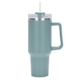 thumbnail image 1 of 40oz mug with a stainless steel coffee cup, double vacuum insulated travel mug with hot and cold coffee lid and straw, BPA-free., 1 of 5