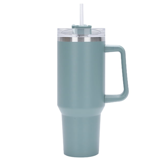 40oz mug with a stainless steel coffee cup, double vacuum insulated travel mug with hot and cold coffee lid and straw, BPA-free.