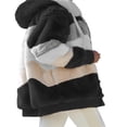 thumbnail image 3 of Women Contrast Color Hooded Coat Long Sleeve Zip-up Plush Tops, 3 of 6