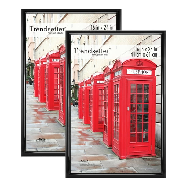 Mainstays 16x24 Trendsetter Poster and Picture Frame, Black, Set of 2