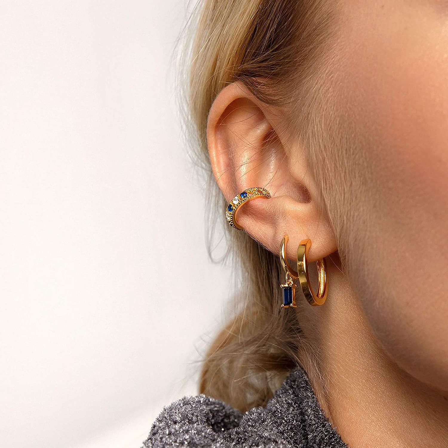 Gold Ear Cuff No Piercing • Wide Ear Cuff • Earcuff • - Anya Collection