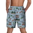 thumbnail image 2 of Lsque Mens Swim Trunks Camping Caravan Pattern - Bathing Suit Compression Liner - Beach Swim Shorts Swimwear - (S-3XL) - Stretch Quick Dry -3X-Large, 2 of 9