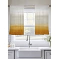 thumbnail image 5 of Burnt Orange Beige Ombre Sheer Curtains 45 Inch Length 2 Panels Set, Modern Abstract Art Texture Voile Window Treatment Rod Pocket Small Kitchen Curtains Drapes for Bedroom 52"x45"x2, 5 of 7